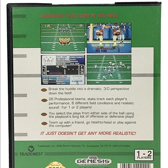 Pro Quarterback Sega Genesis 1992 Football Video Game TESTED COMPLETE CIB - Picture 4 of 15